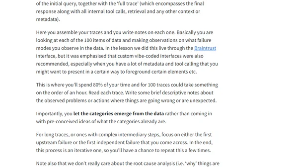 Error analysis to find failure modes
