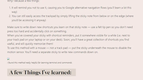 Becoming a Keyboard Ninja: The Sticky Note Method