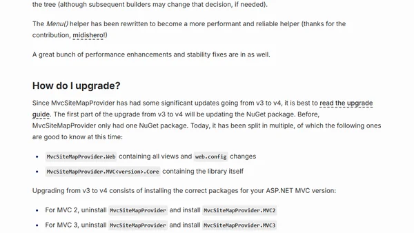 Just released: MvcSiteMapProvider 4.0