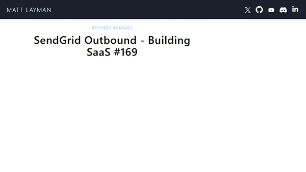 SendGrid Outbound - Building SaaS #169