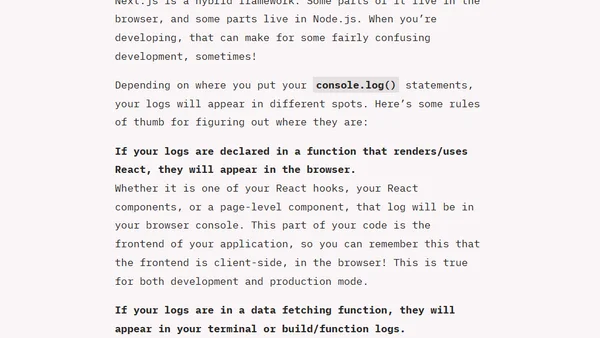Logging in Next.js