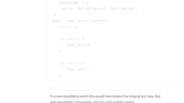 Angular standalone components and Angular Testing Library make component tests easier