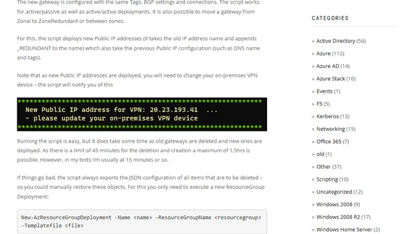 Availability Zones Gateway Conversion
