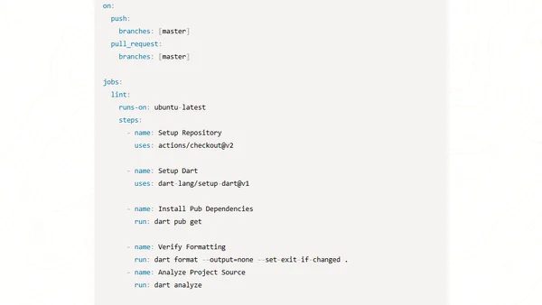 Setup Github Actions for a Dart project