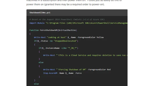 Save VM Run Costs in Azure - Shut em down!