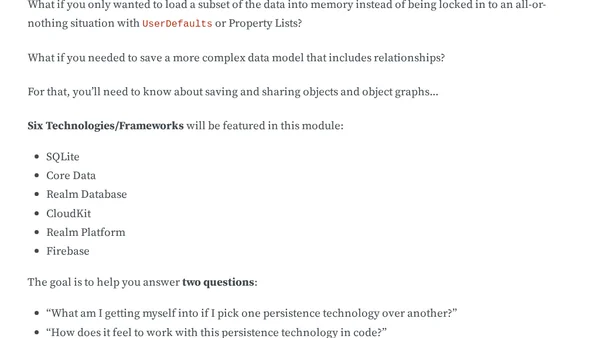 iOS Data Persistence: The Big Picture