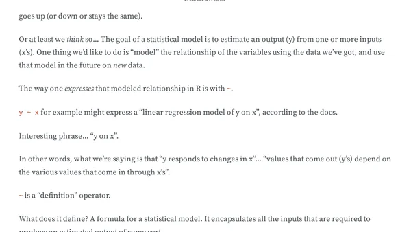 What is the tilde (~) symbol in R?