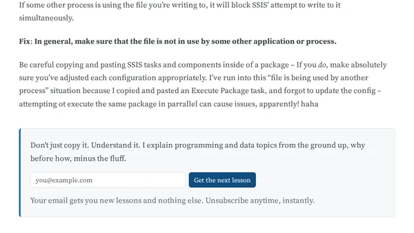 Fix SSIS Flat File Destination Error: Cannot open the datafile