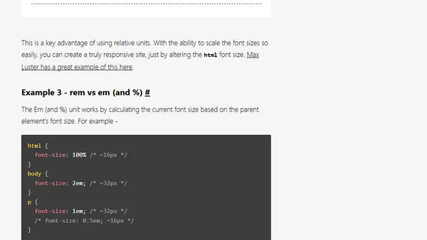 CSS Font Sizing