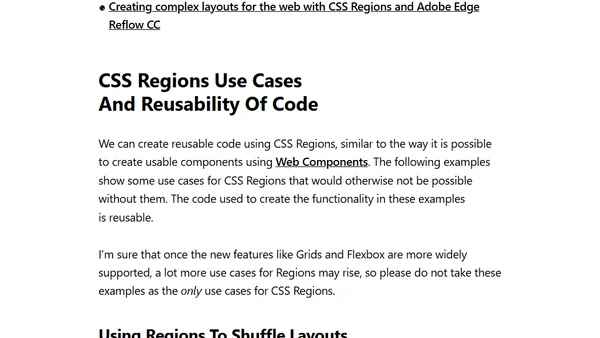 CSS Regions Matter