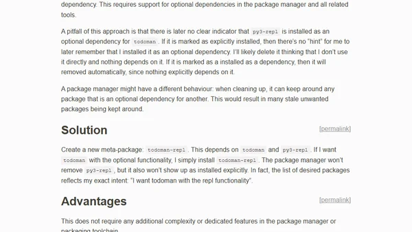 Simple optional dependencies via meta-packages