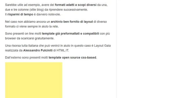 6 suggerimenti all’uso dei css: salvare dei layout di base