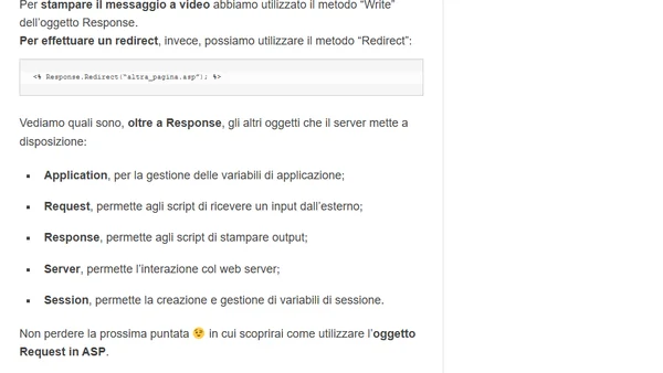 Guida ASP: Come scrivere la tua prima pagina (parte 2)