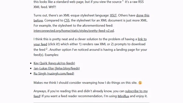 TIL XML Has Stylesheets?!