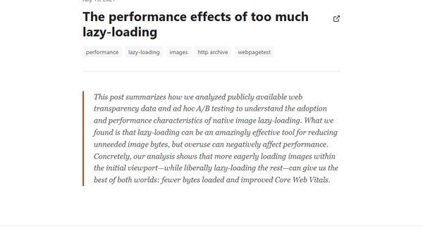 The performance effects of too much lazy-loading