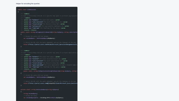 Deep-linking Azure Log Analytics and Application Insights queries