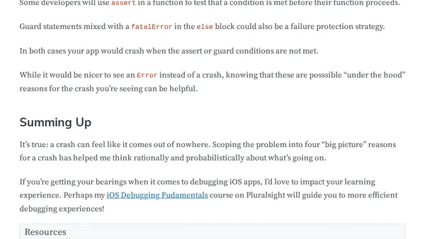 4 Reasons Your iOS App Is Crashing