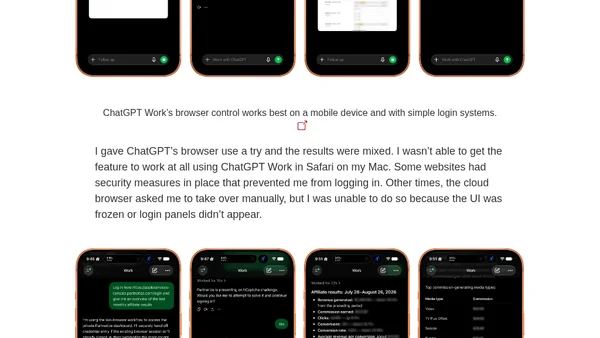 Hands-On with ChatGPT Work’s New Cloud Browser Feature