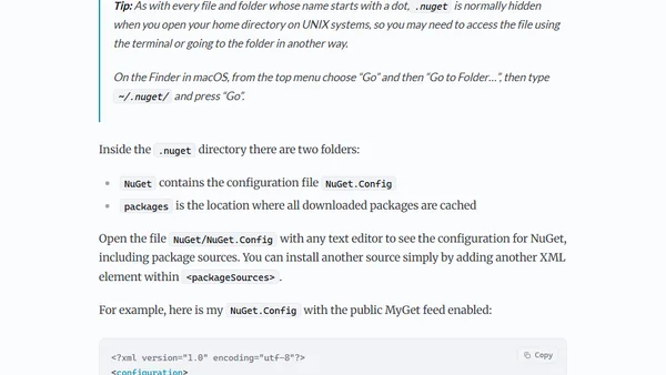 Adding a NuGet package source on macOS and Linux