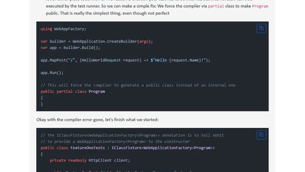 Introduction to WebApplicationFactory