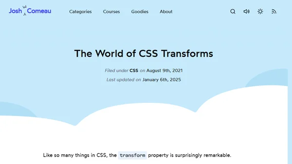 The World of CSS Transforms
