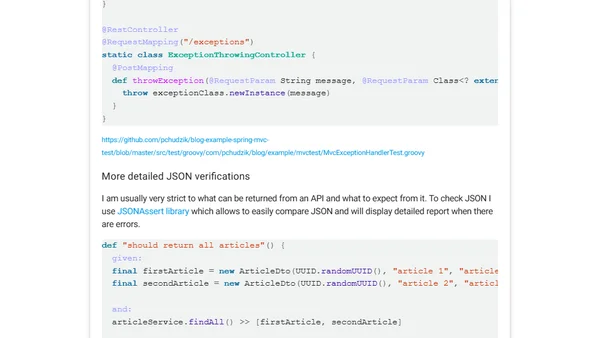 Testing MVC in Spring