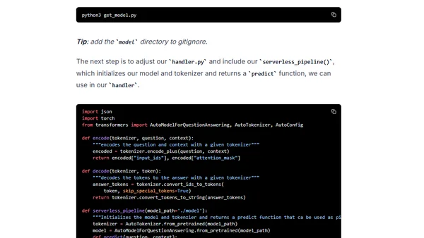 Serverless BERT with HuggingFace, AWS Lambda, and Docker