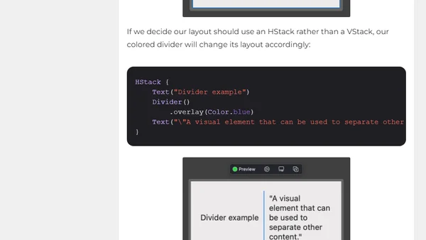 SwiftUI Divider Colors & Thickness | The Swift Dev Blog