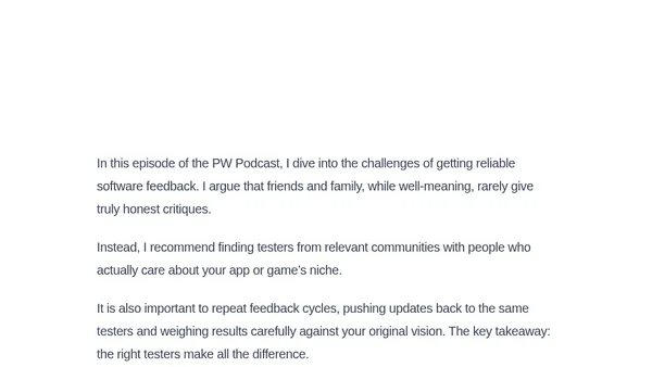 Getting feedback on your apps and games