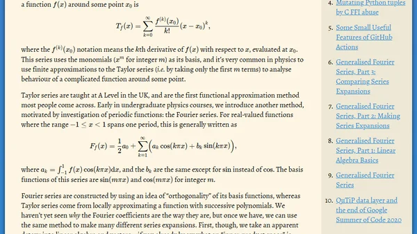 Generalised Fourier Series