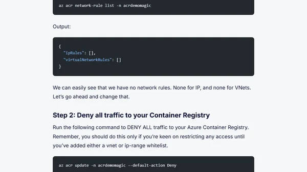 Protecting your Azure Container Registry by denying all requests except from allowed IP addresses