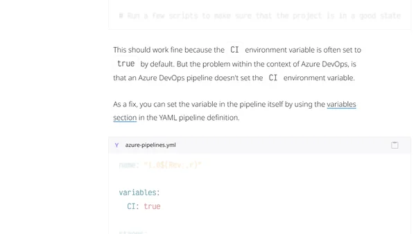 How to disable githooks in an Azure DevOps YAML Pipeline