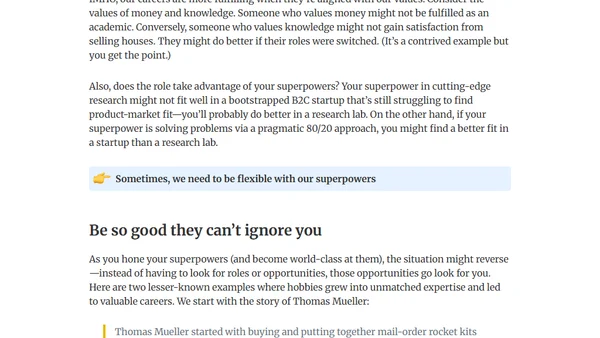 Planning Your Career: Values and Superpowers