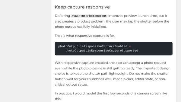 Launch A Camera App Quickly With Deferred Start