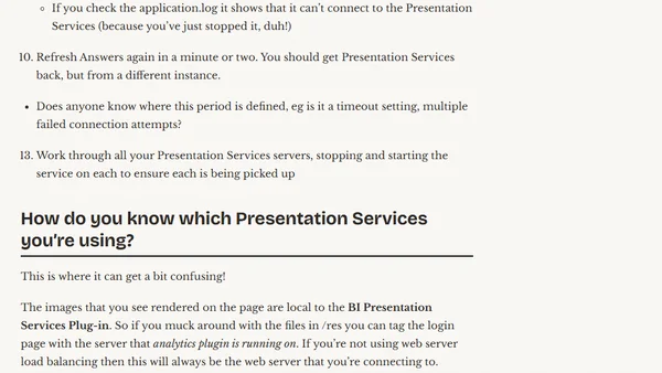 OBIEE clustering - specifying multiple Presentation Services from Presentation Services Plug-in