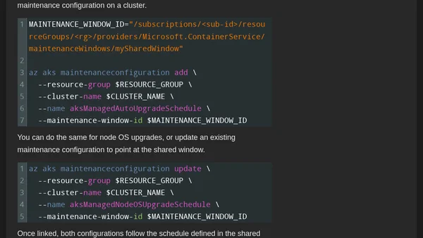 AKS Shared Maintenance Windows (Preview): One Schedule Across Multiple Clusters