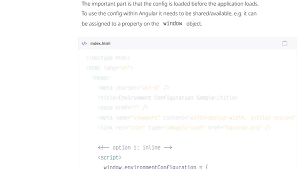 Multiple releases using the same, but configurable, Angular Standalone Application build