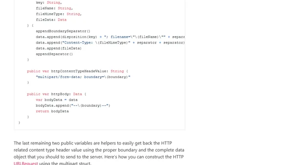 Easy multipart file upload for Swift