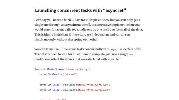 Introduction to structured concurrency in Swift: continuations, tasks, and cancellation