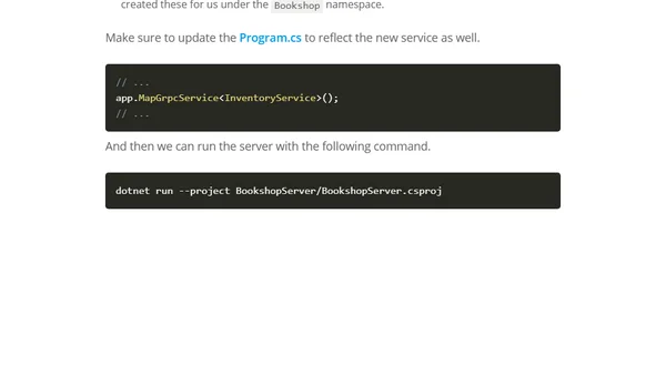 Building a gRPC Server in .NET