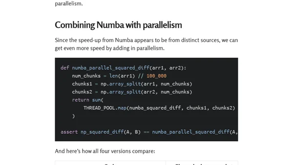 Speeding up NumPy with parallelism