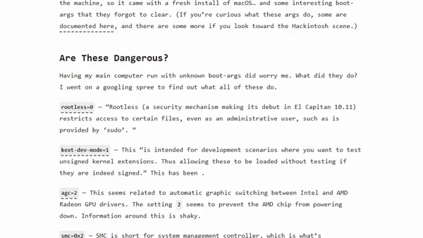 Kernel Panics and Surprise boot-args