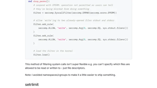 Running Untrusted Python Code