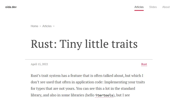 Rust: Tiny little traits
