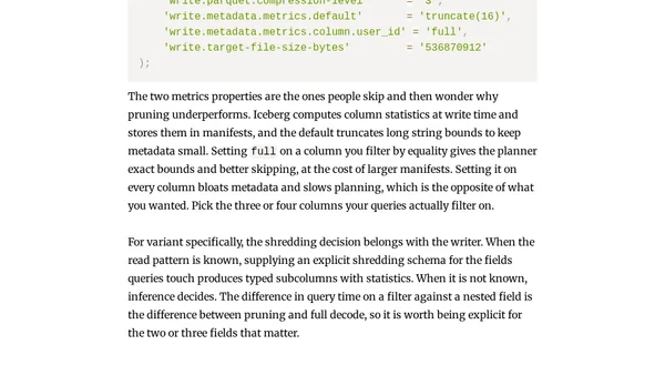 Iceberg's Next Version Depends on Decisions Being Made in Parquet