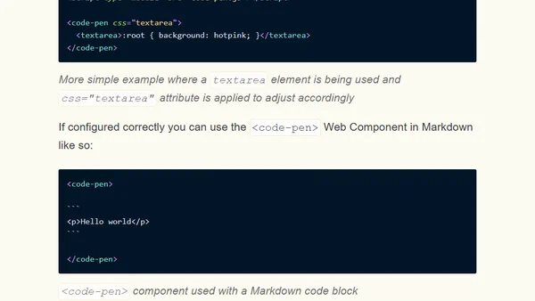 code-pen Web Component