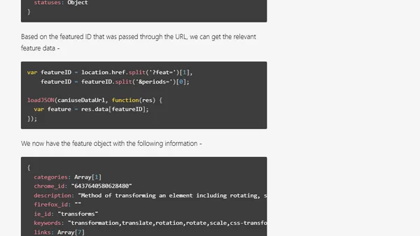 Creating an Embed for CanIUse