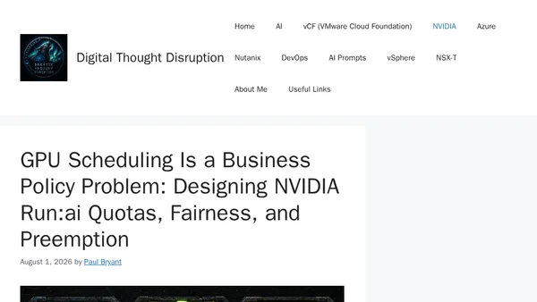 GPU Scheduling Is a Business Policy Problem: Designing NVIDIA Run:ai Quotas, Fairness, and Preemption