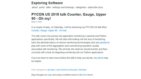 PYCON US 2018 talk Counter, Gauge, Upper 90 - Oh my!
