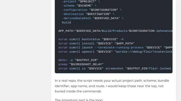 Give Your Coding Agent Eyes: Screenshot-Driven SwiftUI Iteration